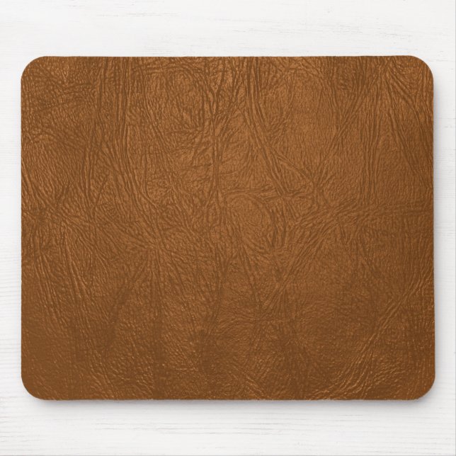 Brown Cowhide Leder Textur aussehen Mousepad (Vorne)