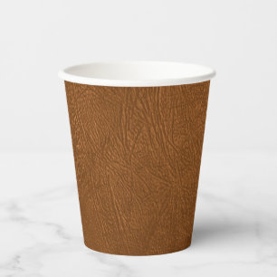 Brown Cowhide Leder Textur aussehen Pappbecher
