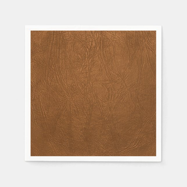 Brown Cowhide Leder Textur aussehen Serviette (Vorderseite)