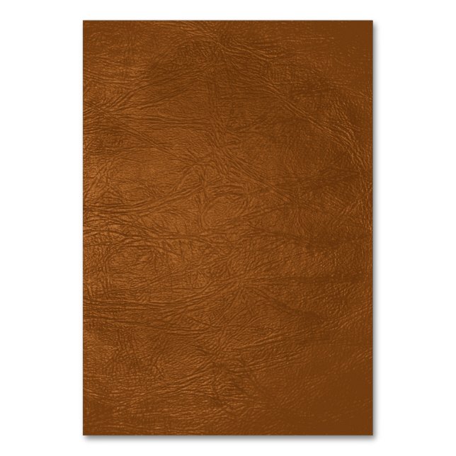 Brown Cowhide Leder Textur aussehen Tischnummer (Rückseite)