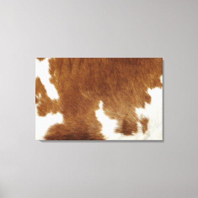 Brown Cowhide Print Wrapped Canvas Leinwanddruck (Vorderseite)
