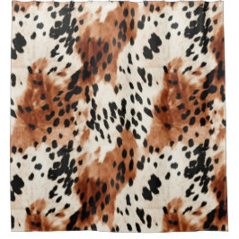 Brown Cream Animal Cowhid Duschvorhang