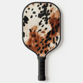 Brown Cream Animal Cowhid Pickleball Schläger