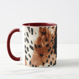 Brown Cream Animal Cowhid Tasse