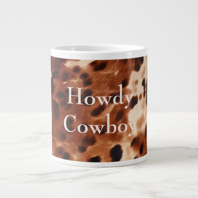 Brown Cream Black Cowhide Jumbo-Tasse (Vorderseite)