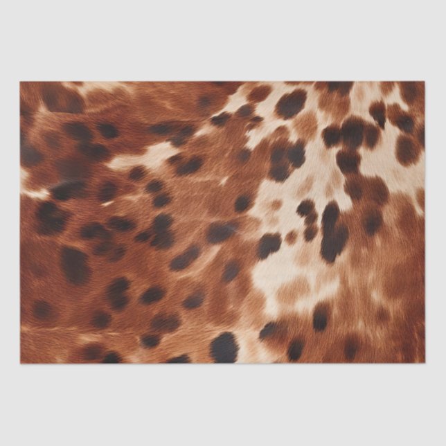 Brown Cream Black Cowhide Seidenpapier (Vorderseite)