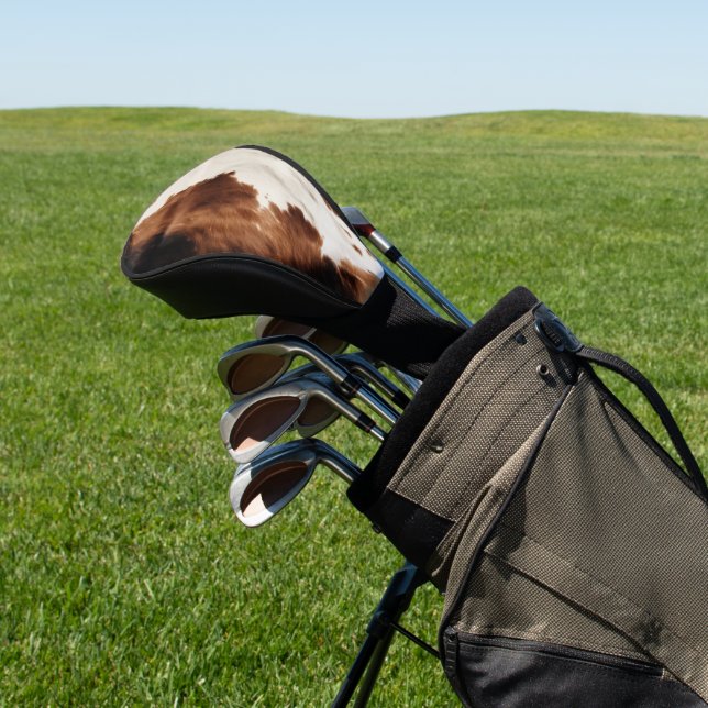 Brown Cream Black Südwest Cowhide Golf Headcover (In SItu)