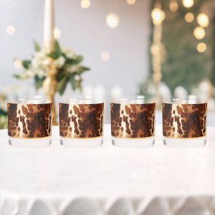 Brown Cream Black Südwest Cowhide Whiskyglas