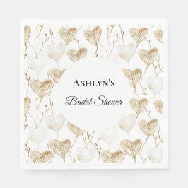 Brown Cream Boho Hearts Brautparty Serviette