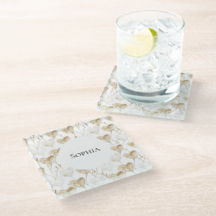 Brown Cream Boho Hearts Glasuntersetzer