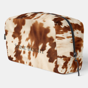 Brown Cream Cowgirl Südwest Cowhide Waschbeutel