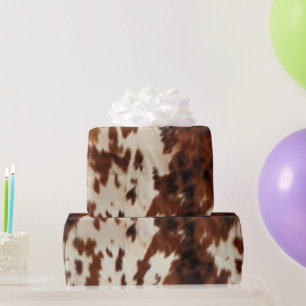 Brown Cream Cowhide Geschenkpapier