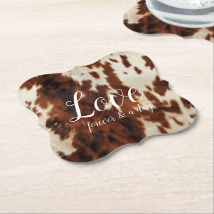 Brown Cream Cowhide Untersetzer
