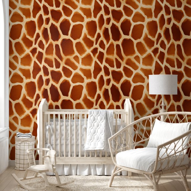 Brown Cream Giraffe Animal Print Tapete (Kinder)