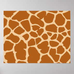 BROWN CREAM GIRAFFE TIERPATTERGESTALTUNG WAL POSTER
