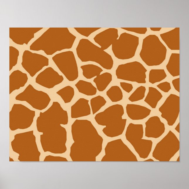 BROWN CREAM GIRAFFE TIERPATTERGESTALTUNG WAL POSTER (Vorne)