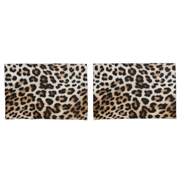 Brown Cream Leopard Print Kissenbezug (Vorderseite-Set)