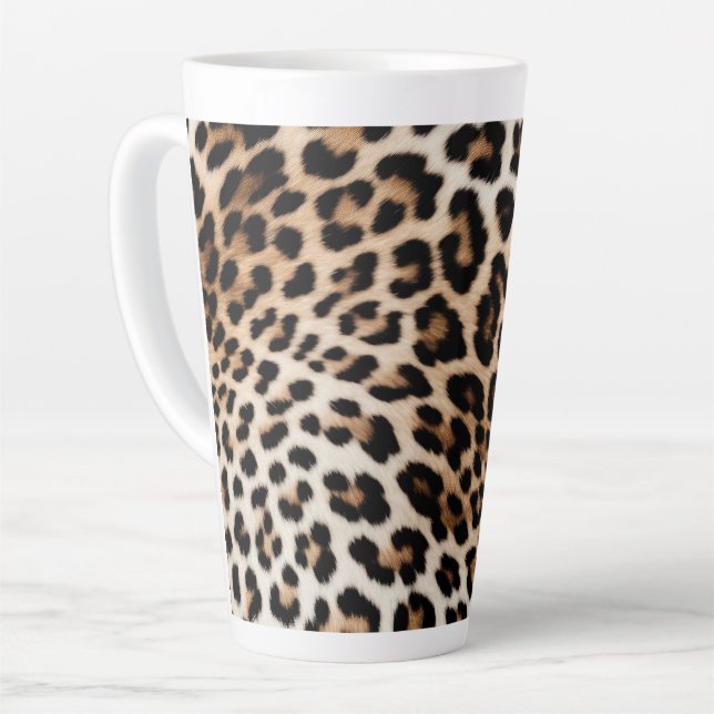 Brown Cream Leopard Print Milchtasse (Linke Ecke)