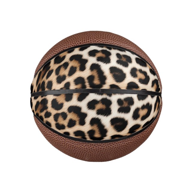 Brown Cream Leopard Print Mini Basketball (Vorderseite)