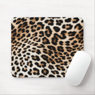 Brown Cream Leopard Print Mousepad