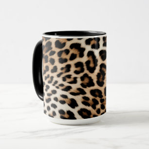 Brown Cream Leopard Print Tasse