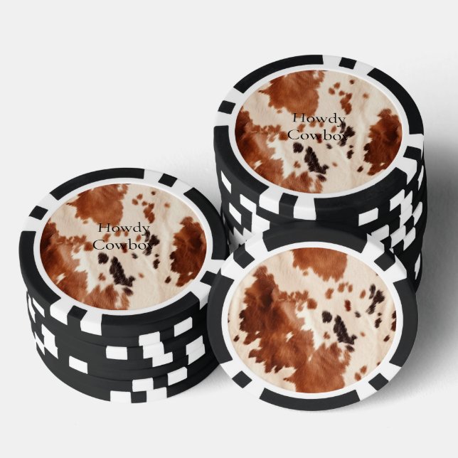 Brown Cream Southwest Cowhide Christmas Pokerchips (Stapel)