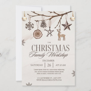 Brown Cream Vintage Weihnachten Einladung