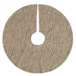Brown Cream Zebra Print Animal Glitzer   Polyester Weihnachtsbaumdecke