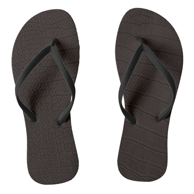 Brown Crocodile Skin Print Flip Flops (Fußbett)