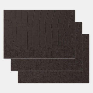 Brown Crocodile Skin Print Geschenkpapier Set