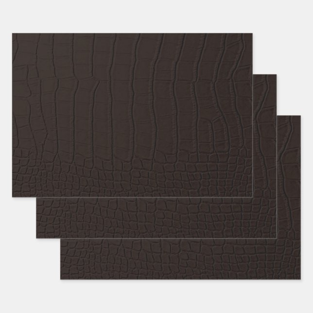 Brown Crocodile Skin Print Geschenkpapier Set (Set)