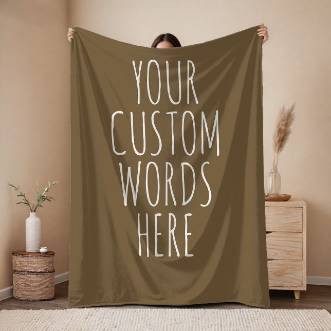 Brown Custom Text Blanket Gift for Mom and Dad Fleecedecke (Custom Message Blanket Gift for Mom, Dad, Grandma, Grandpa, Teachers, Friends & Coworkers)