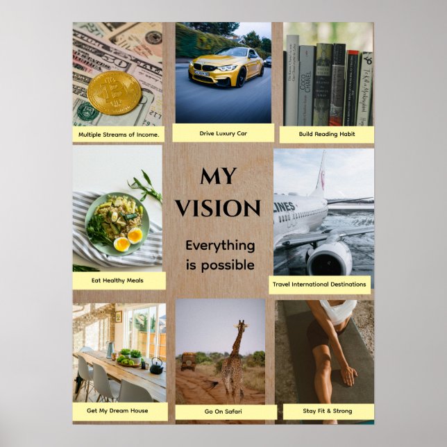 Brown Custom Vision Board Poster (Vorne)