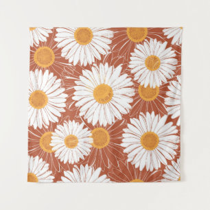 Brown Daisis: Muster nahtloser Blume Wandteppich