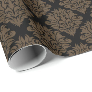 Brown Damask-Geschenkpapier Geschenkpapier