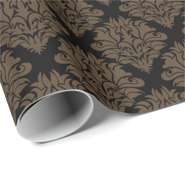 Brown Damask-Geschenkpapier Geschenkpapier (Rolleneckpunkt)