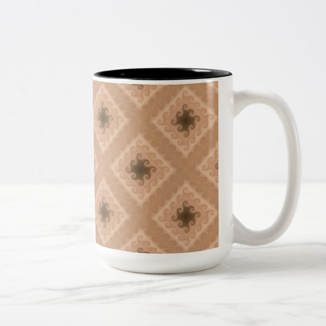 Brown Diamonds Swirt Pattern Tasse (Rechts)