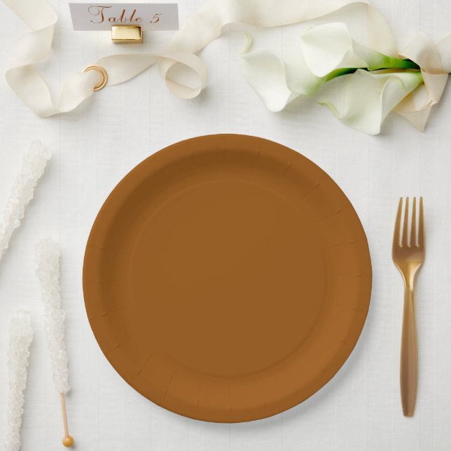 Brown Dinner Paper Plate Pappteller (Hochzeit)