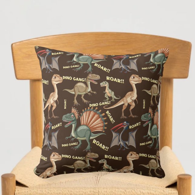 Brown dinosaur cushion - kids dinosaur pillow kissen (Von Creator hochgeladen)