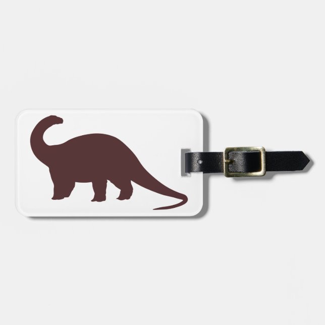 Brown Dinosaur Gepäckanhänger (Vorderseite horizontal)