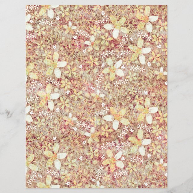 Brown Distress style floral scrapbookpaper (Vorderseite)