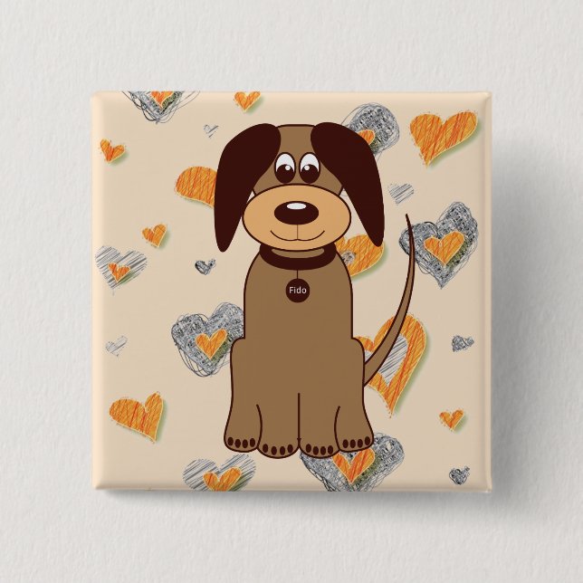Brown Dog Button (Vorderseite)