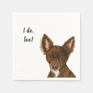 Brown Dog Custom Cocktail Napkin Serviette