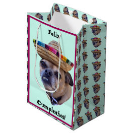 Brown Dog Face Chug Foto Mittlere Geschenktüte