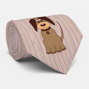 Brown Dog Necktie Krawatte