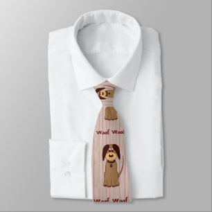Brown Dog Necktie Krawatte