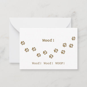 Brown Dog Paw Prints Pet Owner's Niedlich Personal Mitteilungskarte