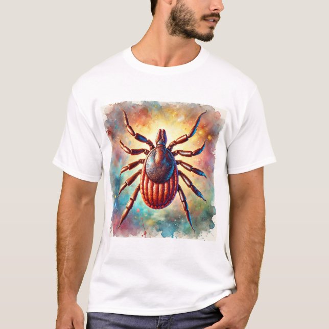 Brown Dog Tick 080724AREF111 - Watercolor T-Shirt (Vorderseite)