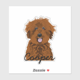 Brown Doodle Doodle Individuelle Name Aufkleber