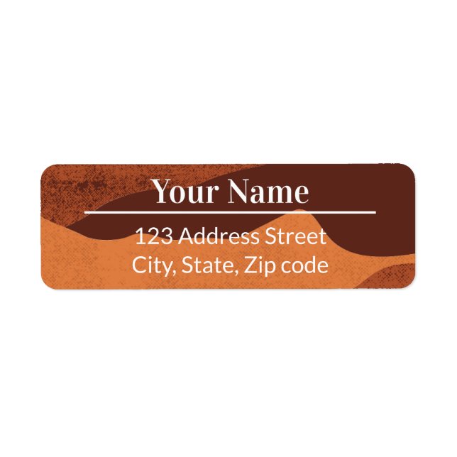 Brown Earthy Boho Abstract Name Mailing Address (Vorne)
